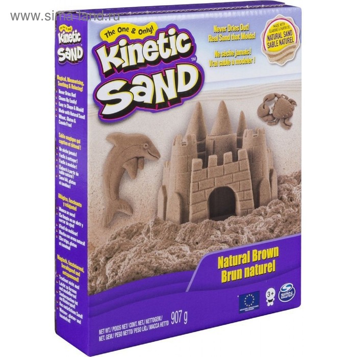 Песок для лепки, Kinetic sand, коричневый, 907 гр. - Фото 1