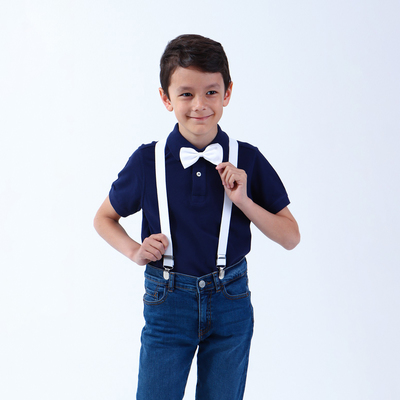 Подтяжки детские, ширина 2.5 см, цвет белый