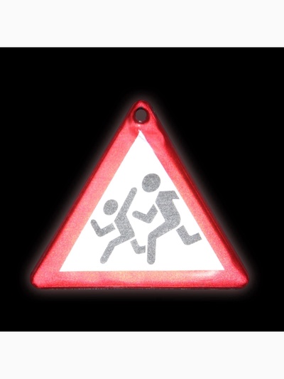 Светоотражающий элемент «Знак», двусторонний, 6×4.3 см, белый, красный