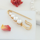 Булавка «Жемчужины», 6 см, цвет белый в золоте - Фото 2