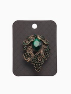 Брошь «Ажур», цвет изумрудный в чернёном золоте - Фото 5