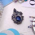 Брошь «Ажур», цвет синий в черненом серебре - Фото 2