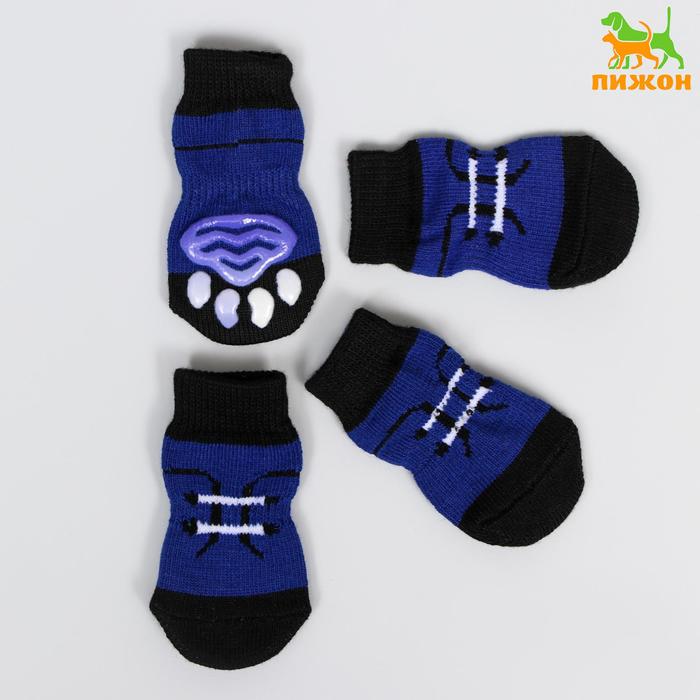 Носки нескользящие «Шнурки», размер L (3.5/5×9 см), набор 4 шт. - Фото 1