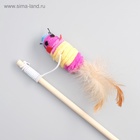 Дразнилка, 40 см, с махровой мышкой 7 см, на деревянной палочке, МИКС - Фото 3