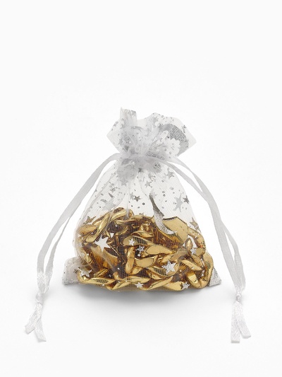 Мешочек подарочный «Звёзды с месяцем», 7×9 см, белый с серебром