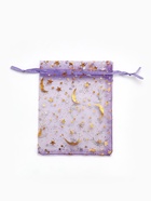 Мешочек подарочный «Звёзды с месяцем», 10?12.5 см, фиолетовый с золотом (комплект 100 шт) - фото 53222294