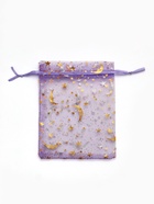 Мешочек подарочный «Звёзды с месяцем», 10?12.5 см, фиолетовый с золотом (комплект 100 шт) - фото 53222295