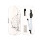 Готовальня Calligrata, 8 предметов (циркуль 120 мм, механический карандаш, грифели, ластик, линейка, 2 угольника, транспортир), в пластиковом пенале - Фото 3