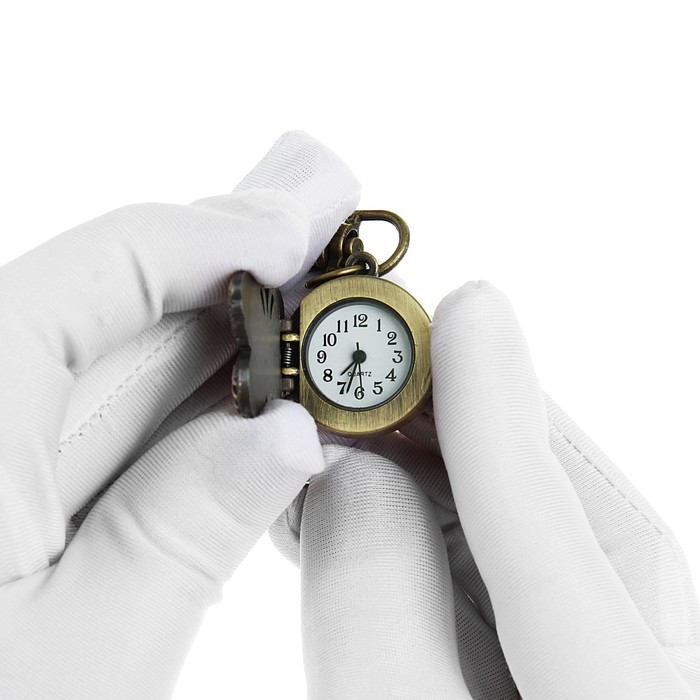 Карманные кварцевые часы «Бабочка» с крышкой, на карабине - фото 1906840359