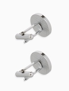 Запонки «Классика» круг с эмалью, окантовка с орнаментом, чёрные, серебре - Фото 3