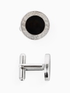 Запонки «Классика» круг с эмалью, окантовка с орнаментом, чёрные, серебре - Фото 5