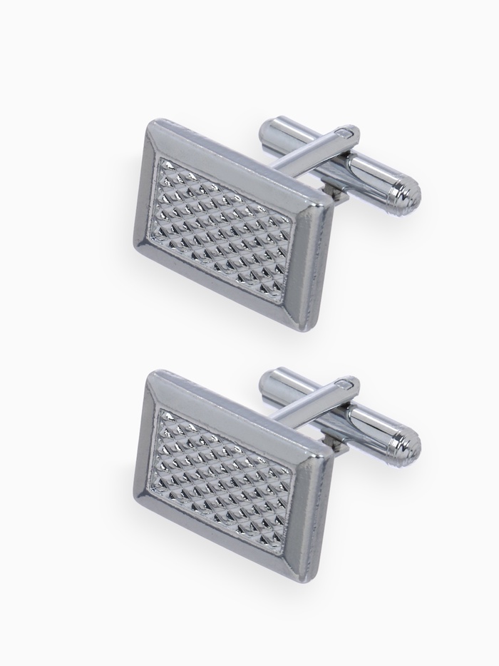 Запонки «Прямоугольник» с точечным нанесением, цвет серебро