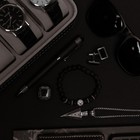 Запонки "Прямоугольник" в рамке с эмалью, цвет чёрный в серебре - Фото 2
