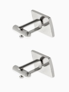 Запонки стальные «Прямоугольник» в рамке с эмалью, чёрные в серебре - Фото 2