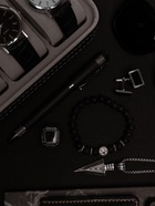 Запонки стальные «Прямоугольник» в рамке с эмалью, чёрные в серебре - Фото 4