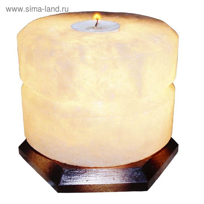 Соляной светильник "Свеча-арома", с ароматизатором, цельный кристалл, 2 кг - Фото 1
