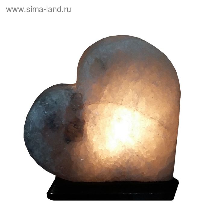 Соляной светильник "Сердечко", цельный кристалл, 1 кг - Фото 1