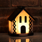 Соляной светильник "Домик", цельный кристалл, 5-6 кг, деревянный декор - Фото 1