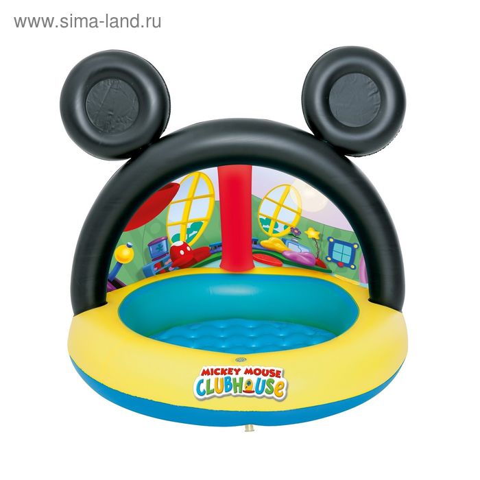 Бассейн надувной "Микки Маус", с навесом, 84 х 84 х 76 см, от 2 лет - Фото 1