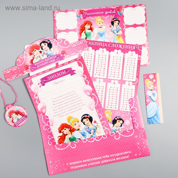 Подарочный набор выпускнице дет. сада "Принцессы", 6 предм., 32,5 х 23,5 см - Фото 1