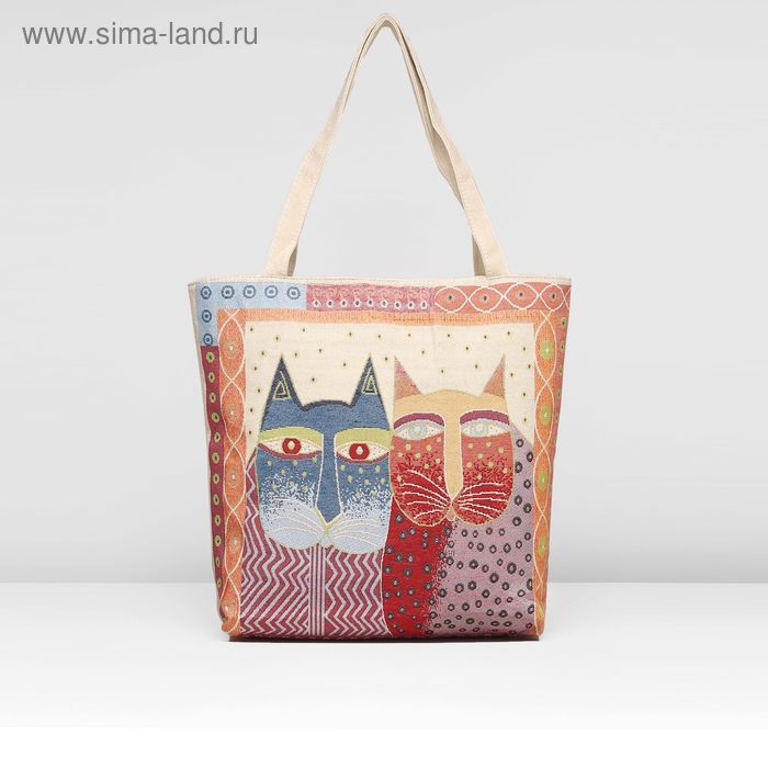 Сумка летняя Друзья, 34*10*40, отдел на молнии, подклад, молочный - Фото 1