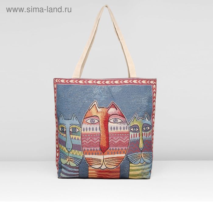 Сумка летняя Друзья, 34*10*40, отдел на молнии, подклад, синий - Фото 1