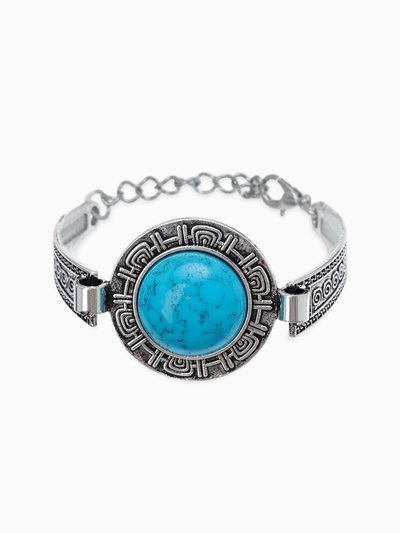 Браслет ассорти «Бирюзовый мир. Круг», L=19 см, голубой в серебре