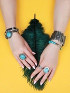 Браслет ассорти «Бирюзовый мир» круг, цвет голубой в серебре, L=19 см - Фото 3