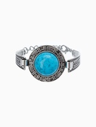 Браслет ассорти «Бирюзовый мир» круг, цвет голубой в серебре, L=19 см - фото 65279778