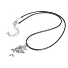 Кулон на шнурке «Дельфины», цвет чернёное серебро на чёрном шнурке, 45 см - Фото 6