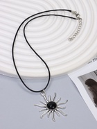 Кулон на шнурке «Солнце», чёрный в чернёном серебре на чёрном шнурке, 45 см - Фото 6