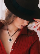 Кулон на шнурке «Солнце», чёрный в чернёном серебре на чёрном шнурке, 45 см - Фото 2