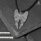 Кулон унисекс «Крылья», цвет чернёное серебро на чёрном шнурке, 42 см - фото 8307845