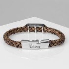 Браслет кожаный «Стиль» косичка, скорпион, коричневый с чернёным серебром, 21.5 см - Фото 3