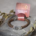 Браслет кожаный «Стиль» косичка, скорпион, коричневый с чернёным серебром, 21.5 см - Фото 5