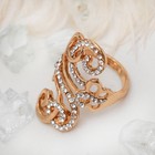 Кольцо "Ажур" завитки, размер 16, цвет белый в золоте - Фото 2