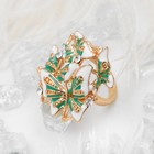 Кольцо "Бабочки", размер 16, цвет бело-бирюзовый в золоте - Фото 2