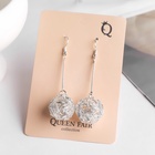 Серьги висячие «Шарик» переплетение, цвет светлое серебро, 6.5 см - Фото 7