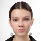 Серьги висячие «Шарик» переплетение, цвет светлое серебро, 6.5 см - Фото 5