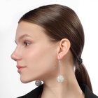 Серьги висячие «Шарик» переплетение, цвет светлое серебро, 6.5 см - Фото 2