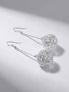 Серьги висячие «Шарик» переплетение, цвет серебро, 6.5 см - Фото 6