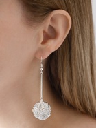 Серьги висячие «Шарик» переплетение, цвет серебро, 6.5 см - Фото 2