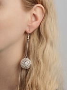 Серьги висячие «Шарик» переплетение, цвет серебро, 6.5 см - Фото 7