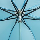 Зонт механический «Цветы», 3 сложения, 8 спиц, R = 48 см, цвет голубой - Фото 3