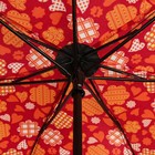 Зонт механический «Сердечки», 3 сложения, 7 спиц, R = 55 см, цвет красный - Фото 3