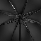 Зонт механический «Цветочный орнамент», прорезиненная ручка, 3 сложения, 8 спиц, R = 55 см, цвет фиолетовый/чёрный - Фото 3