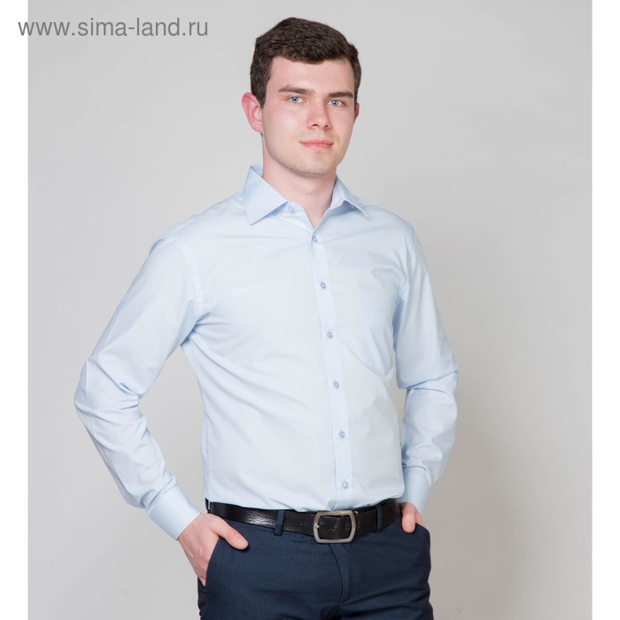 Сорочка мужская slim fit 4-2060, цвет голубой, размер 41, рост 182-188 см - Фото 1