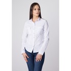 Рубашка женская классическая, размер 48, рост 164 см, цвет белый - Фото 4