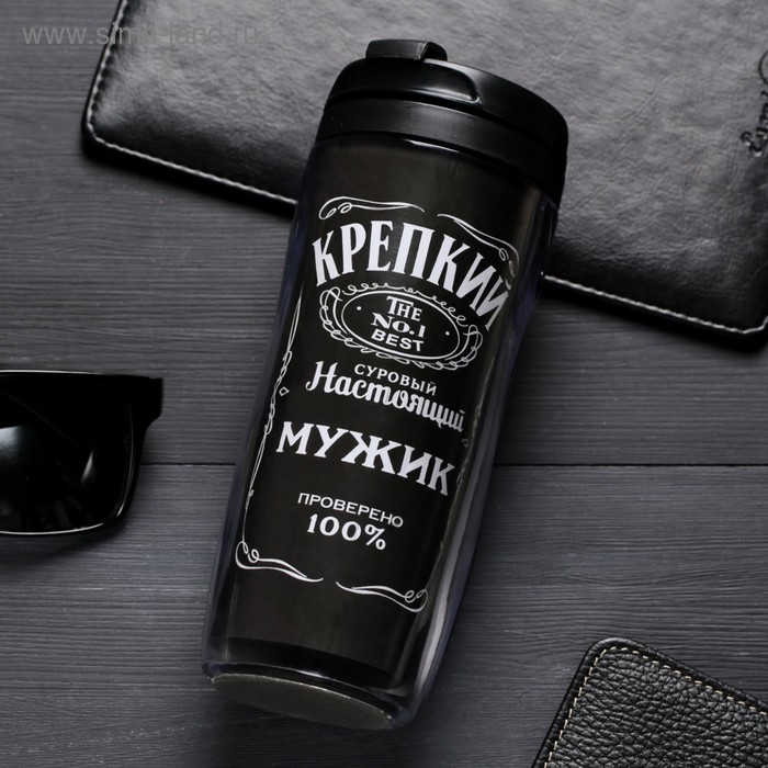 Термостакан "Крепкий мужик" 350мл - Фото 1