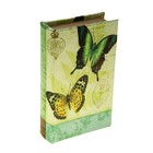 Шкатулка-книга дерево шёлк "Бабочки красавки" 21х13х5 см - Фото 1